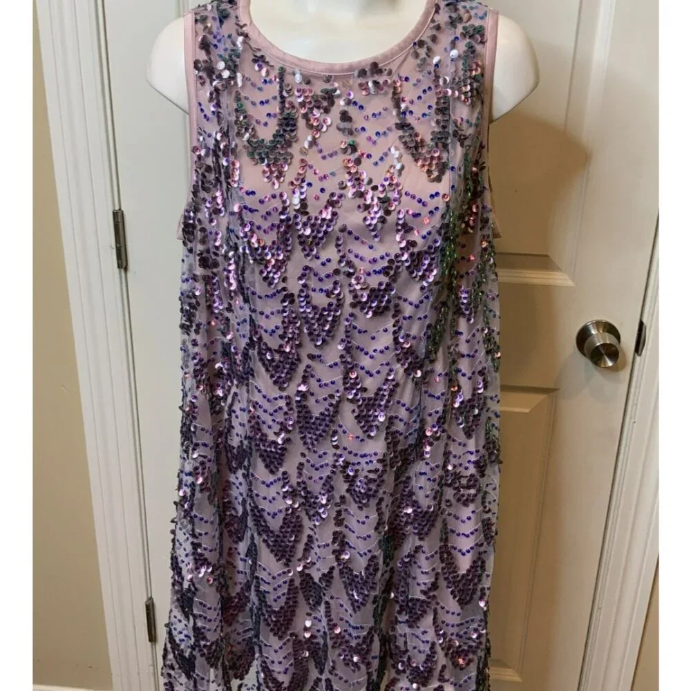 Torrid Orchid Purple Sequin Tulle Mini Dress, Size 00 | M/L
